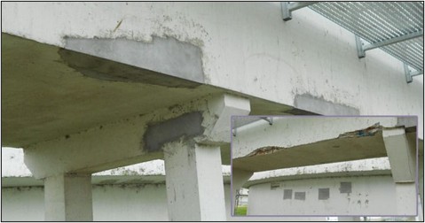 Cleaned and waterproofed terrace floor with white lines
